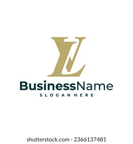 Letter VL logo design vector. Luxury VL logo design template concept