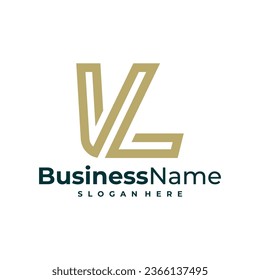 Letter VL logo design vector. Luxury VL logo design template concept