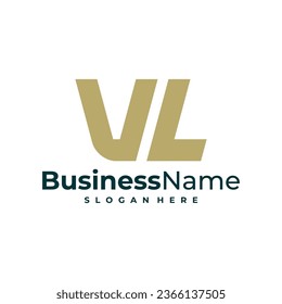 Letra vectorial de diseño del logotipo VL. Concepto de diseño de logotipo VL de lujo