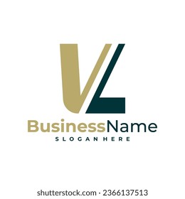 Letter VL logo design vector. Luxury VL logo design template concept