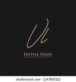 Letter Vl Logo. Initial Letter Design Vector Luxury Colors