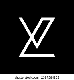 Letter VL or LV minimal logo design