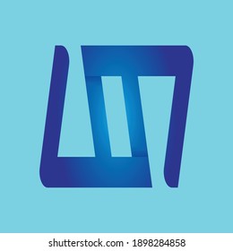 
Letra logotipo abstrak de VM sobre fondo azul aislado