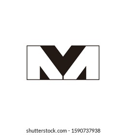 letter vm geometric negative space design