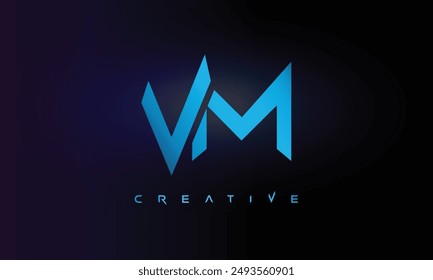 Letter VM logo design creative custom clean two alphabet logo
