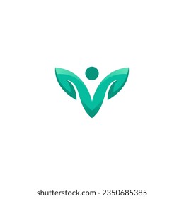 Letter VM Logo Design. V Leaf Logo Vector