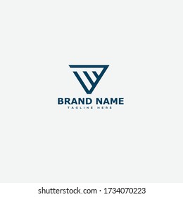 Elementos de plantilla de diseño de iconos de logotipo de VM de carta 