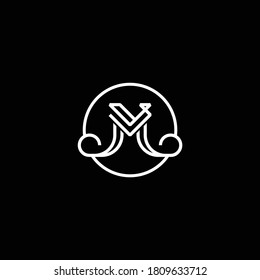 Letter VM or MV Circle Modern Monogram Business Logo