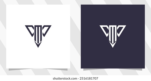 letter vm mv logo design vector
