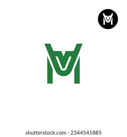 Diseño de logotipo de monograma VM MV Carta