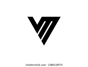 Letter Vm Triangle Simple Logo Design Stock Vector (Royalty Free ...