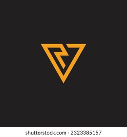 letter vn bolt triangle electric logo vector 