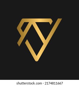 Letter VN Diamond Line Logo Design