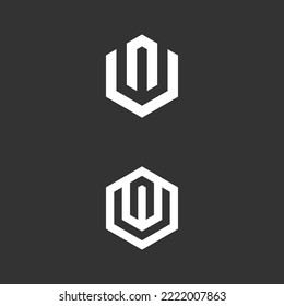 letter vn hexagon logo design vector illustration template