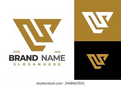 Letter Vn or Nv Monogram logo design vector symbol icon illustration