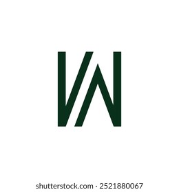 letter vn simple geometric clean logo vector 