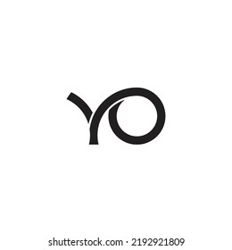 letter vo circle geometric logo vector 