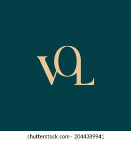 Logo Elegante con el logotipo de la carta VOL. Icono tipográfico de la letra VOL. Signo de letras de símbolo. Alfabeto de lujo VL. Personajes modernos, elegantes y de lujo para la identidad de marca de la empresa. 