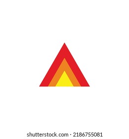 Letter A volcano geometric symbol simple logo vector