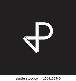 letter vp infinity lines geometric logo vector