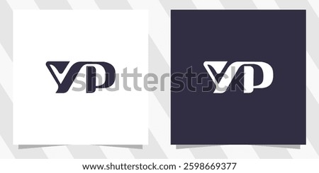 letter vp pv logo design vector