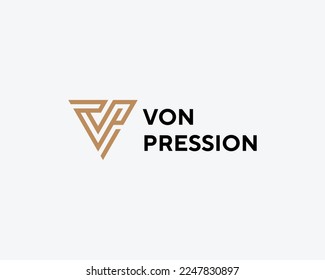 Letter VP PV Simple Monogram Logo