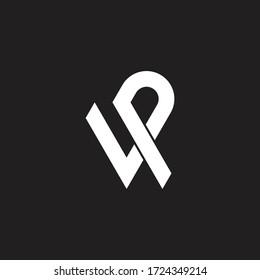 letra vp símbolo de líneas solapadas simple enlazado logotipo vectorial