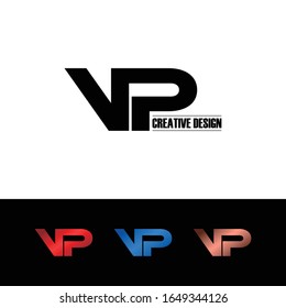 Letter VP simple logo icon design vector