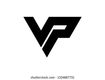 Letter VP triangle logo design vector