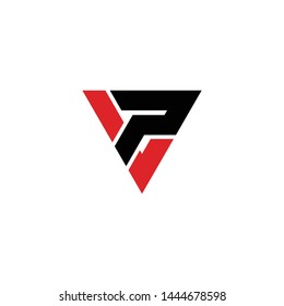 Letter VP triangle logo design vector