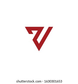 Letter VP triangle logo design vector simple
