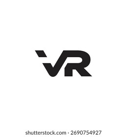 letter vr fast motion simple linked logo vector 