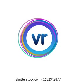 Letter Vr Logo Colorful Circle Letter Stock Vector (Royalty Free ...