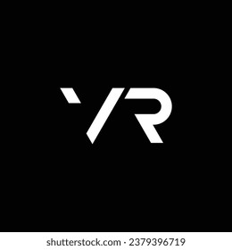 Letter VR Logo Design. Black and White Logo. Usable for Business Logos. Flat Vector Logo Design Template