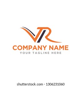 Letter VR logo design - vector