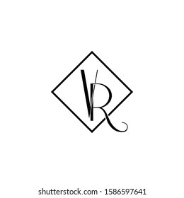 Letter "VR" logo monogram. VR luxury icon design vector