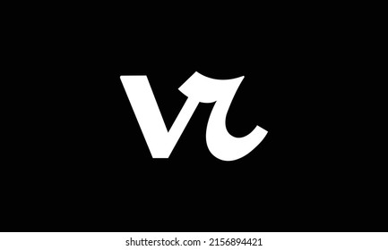 letter vr simple geometric line logo vector