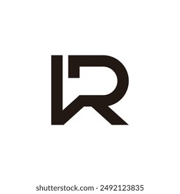 Vector de logotipo de líneas geométricas enlazadas simples de letter vr 
