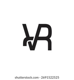 Vector de logotipo lineal de superposición enlazada simple de Letter VR 