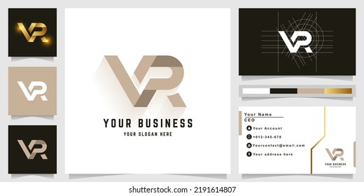 Letter VR or VAR monogram logo with business card design