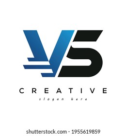 Buchstaben VS Schnelle Geschwindigkeit und E-Commerce Logo-Design-Element