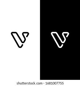 Letter VS line logo design.