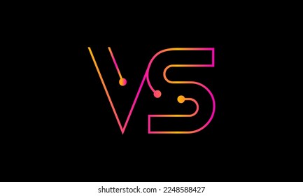 Letter VS logo design. VS logo monogram design vector