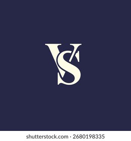 Letra VS ícone de logotipo design de vetor plano