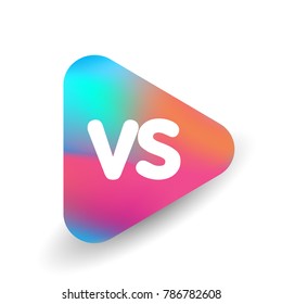 Letter VS logo in triangle shape and colorful background, letter combination logo design for business and company identity.

