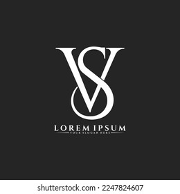 Letter VS luxury logo design vector