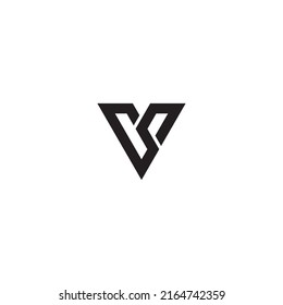 Letter VS SV Triangle Logo created Neatly Minimal Simple Modern