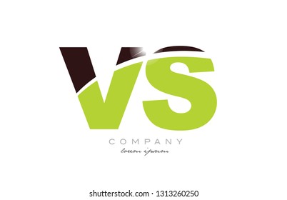 letter vs v s alphabet combination logo icon design with green and brown color suitable for a company or business
