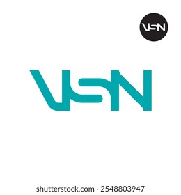 Espacio negativo del logotipo de la letra VSN