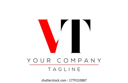 Letter VT Logo Design, Creative Modern Icon TV V T 